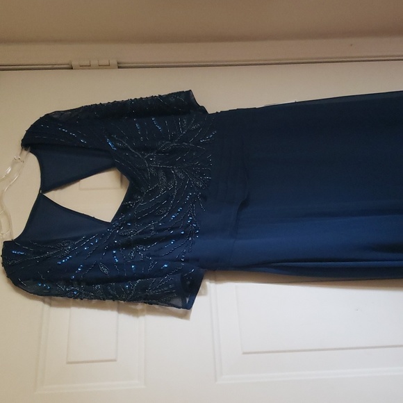 ADRIANNA PAPELL beaded mesh dress - Picture 3 of 9